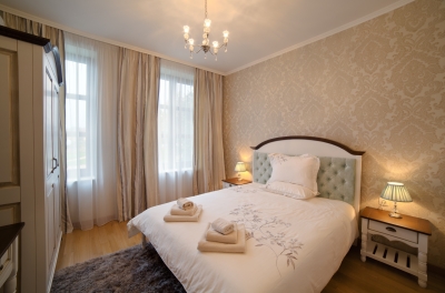 Upper floor of a guest house situated in the garden of the hotel